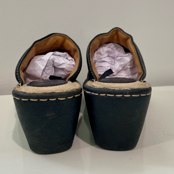 Vintage Y2K Black Chunky Leather Platform Mules By Dec Classic Size 7 - Picture 4 of 8